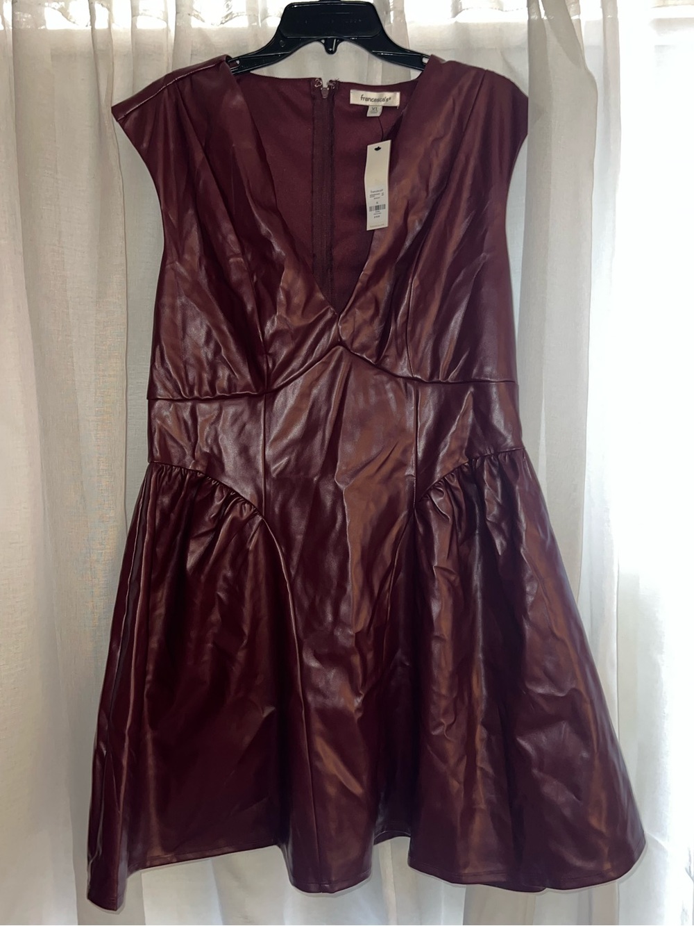 NWT | Maroon Pleather Mini Dress